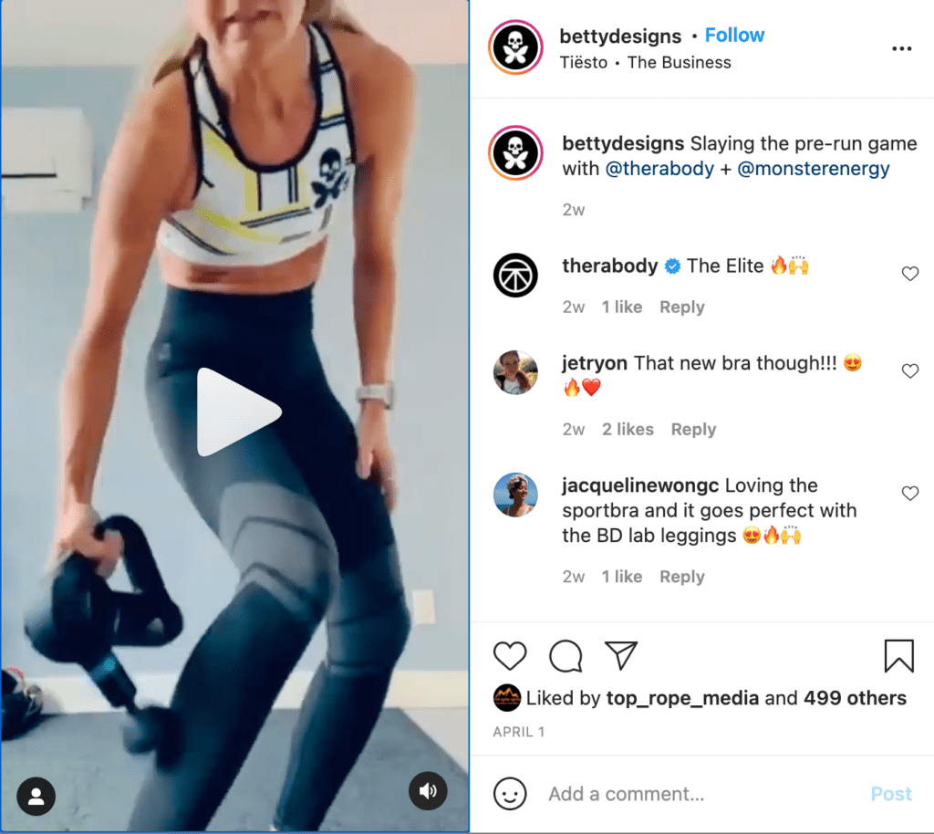 Exercise video instagram reel