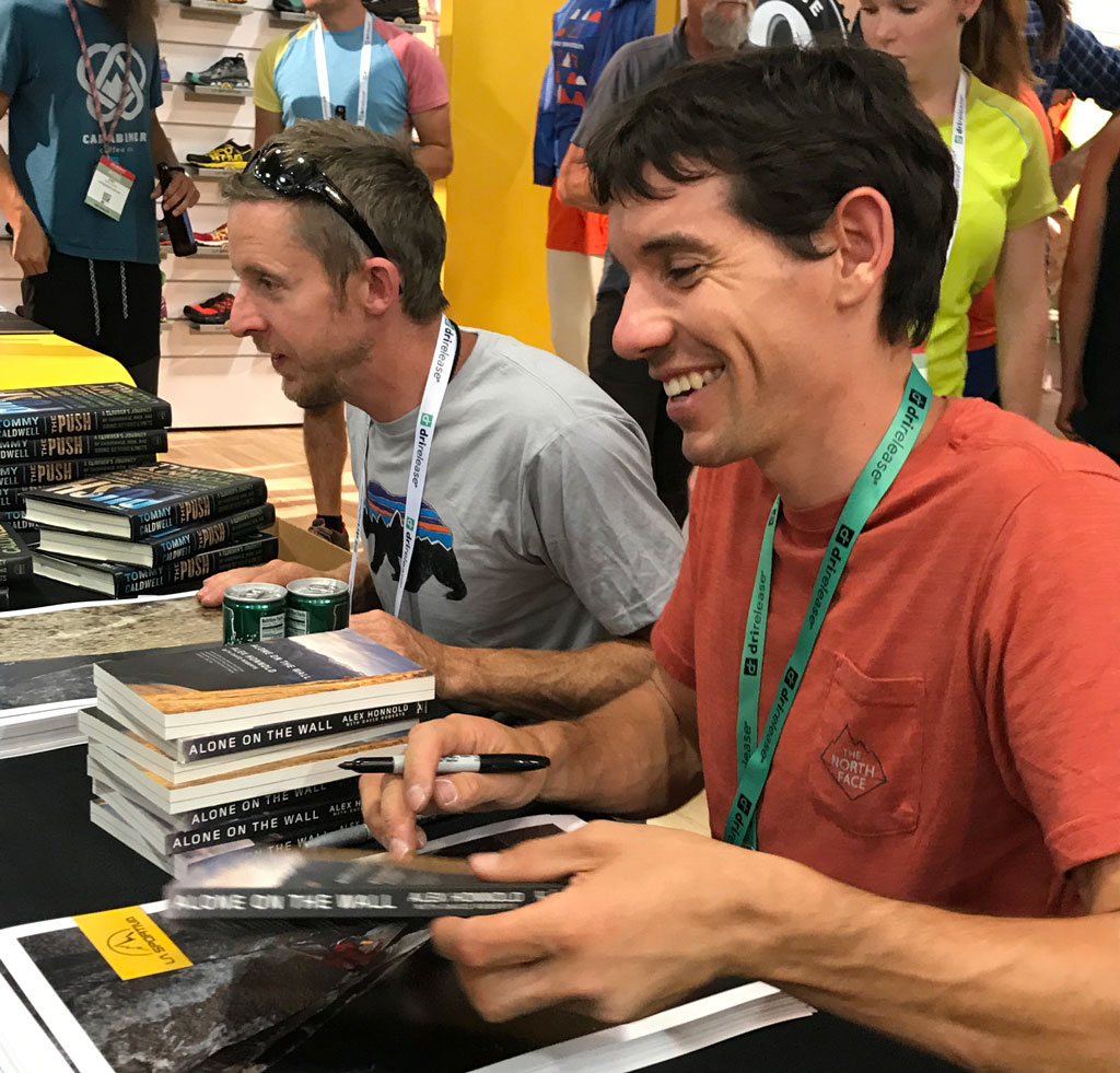 Book signing alex honnold tommy caldwell Outdoor retailer trade show