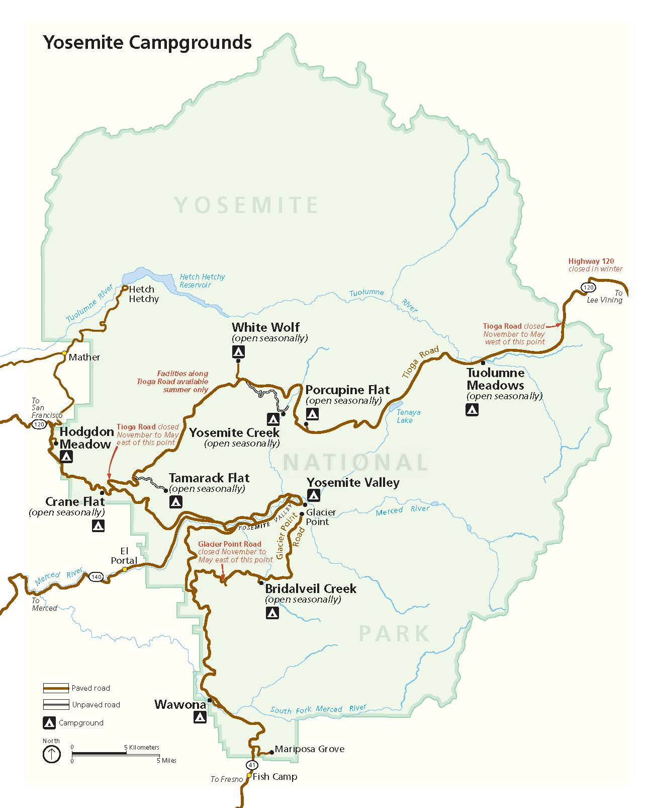 Yosemite Campground Map